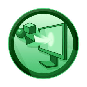 monitor iz kojega izlaze 3D geometrijski likovi, 3D animacija, explainer video, video produkcija, produkcija video sadržaja