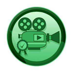 kamera sa play ikonom i medaljom za izvrsnost branda, branding video, promotivni film, video produkcija, produkcija video sadržaja
