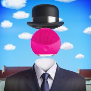 Foreo Luna 2 u odijelu sa cilintrom, 2D animacija, GIF surealist, video produkcija, produkcija video sadržaja, web video, kreativna agencija